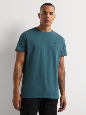 Men's Relay Jeans Plain Crewneck Blue T-Shirt