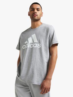 Mens adidas Big Logo Grey Tee