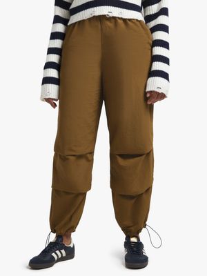 Women's Olive Green Parachute Pants