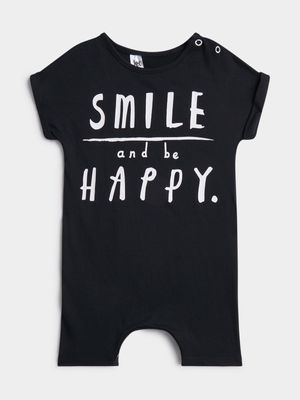 Jet Baby Black Smile & Happy Romper