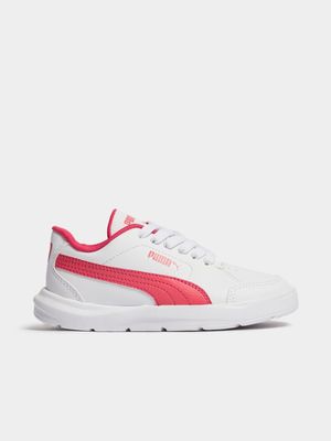 Kids Puma Evolve Court White/Pink Sneaker