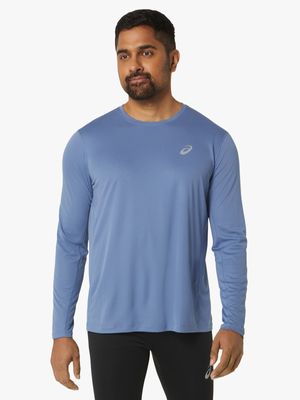 Mens Asics Core Long Sleeve Blue Top