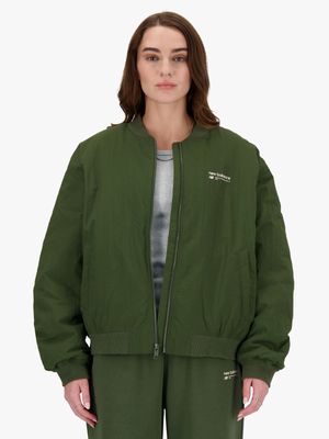 Womens New Balance Heritage Khaki Bomber Jacket