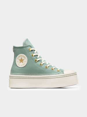 Converse Junior CTAS Platform Green Sneaker