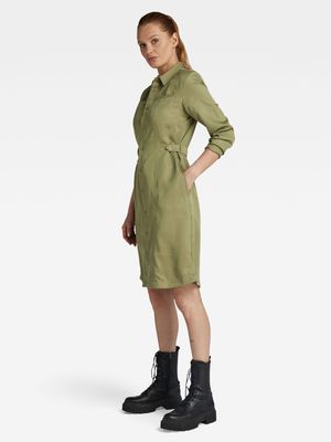 G-Star Women's Fitted Green Shirt Dress