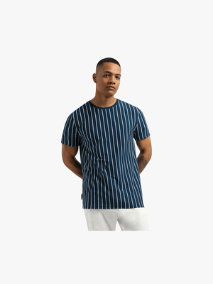 MKM Teal Vertical Pinstripe T-Shirt