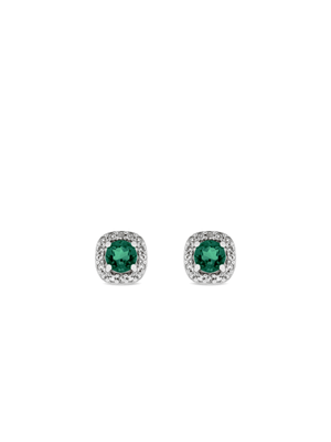 Sterling Silver Cubic Zirconia Women's May Birthstone Stud Earrings