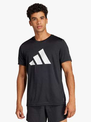 Mens adidas Run It Black Tee