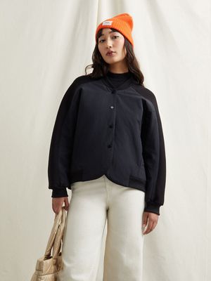 Women's Canvas Bomber Jacket Black