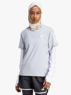 Womens adidas Own The Run Grey Tee