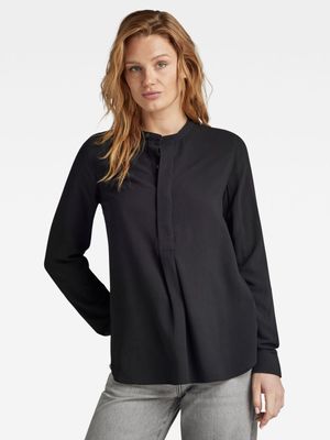 G-Star Women's Half Placket Black Shirt