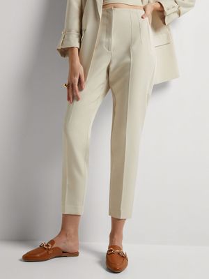 Tapered Leg Darted High Waist Pants