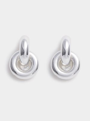 Slotted Hoop Drop Earrings