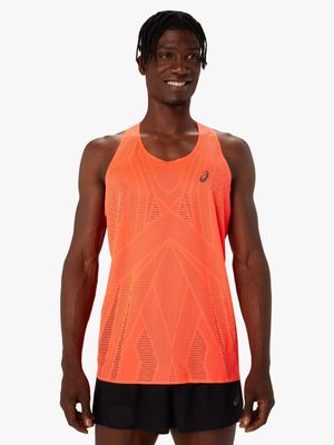 Mens Asics Metarun Orange Singlet Vest