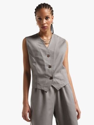 Women's VNTU Grey Denim Waist Coat