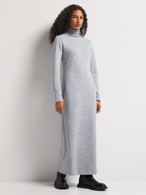 Ribbed Roll Neck Column Dress