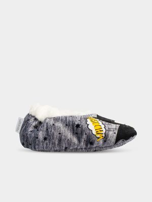 Batman Grey 12-18 Months  Sherpa Slippers