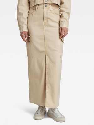 G-Star Women's Viktoria Long Cream Beige Skirt