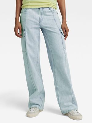 G-Star Women's Judee Cargo Loose Light Blue Jeans