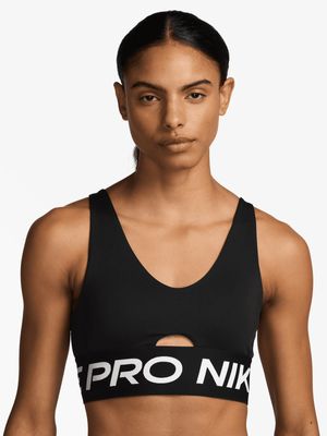 Womens Nike Pro Indy Plunge Black Padded Sports Bra