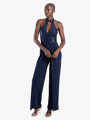 Sissy Boy Sequin Keyhole Halter Neck Jumpsuit