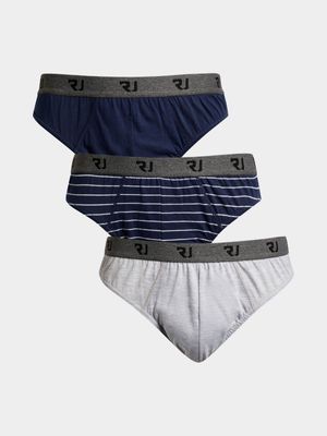 RJ Navy 3 PACK POP STRIPE BRIEF