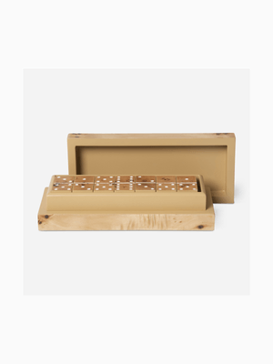 Burl Veneer Dominoes Set