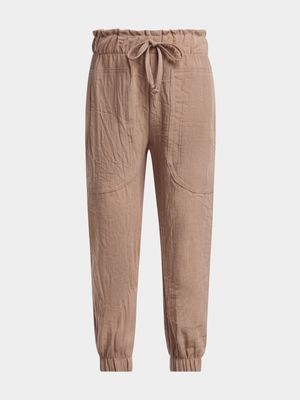 Younger Girls Linen-like Joggers