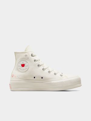 Converse Women's CTAS Lift Mid BEMY2K White Sneaker