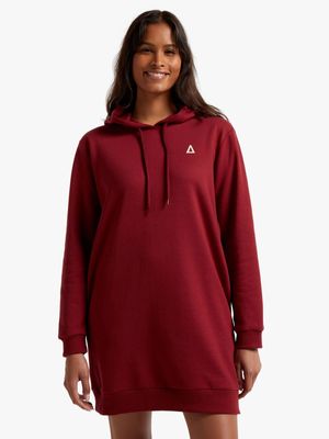 Women's Sneaker Factory Fleece Burgundy Hoody Dress