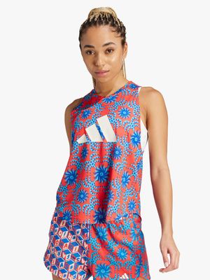 Womens adidas Farm Red/Multi Colour Tank Top