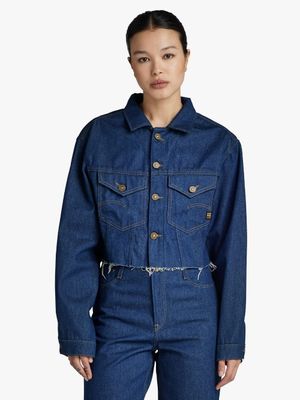 G-Star Women's Relaxed Cropped Cutoff Denim Jacket