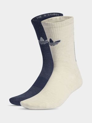 adidas Originals Unisex 2-Pack Trefoil Premium Multicolour Crew Socks