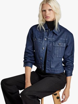 G-Star Women's Cropped Utility Blue Denim Jacket