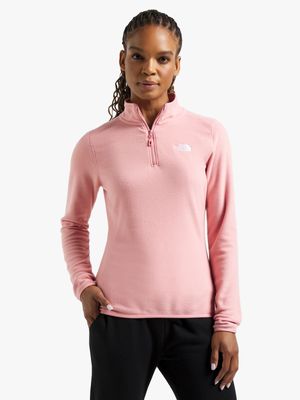 Womens The North Face Glacier 1/4 Zip Pink Top