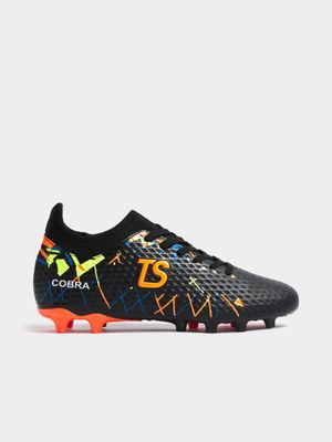 Mens TS Cobra Black/Orange Laced Sock FG Boots