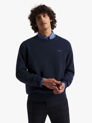 Men's Pringle Navy Johnson Lambswool Crewneck Jersey