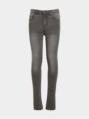 Younger Boy's Grey Skinny Jeans