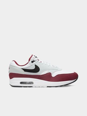 Nike Men's Air Max 1 White/Burgundy Sneaker