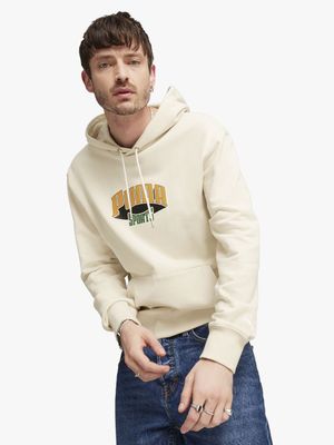 Puma Men's Ecru Hoodie