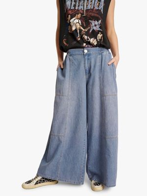 Women's One Teaspoon Blue Lilac Palazzo Jeans