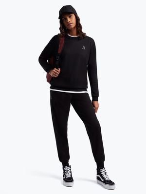 Women's Sneaker Factory Crew Neck Black Sweat