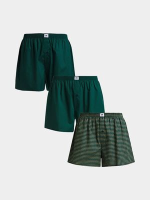 Men's Markham 3 Pack Geo Forest Green Boxer