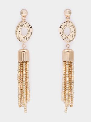 Beaded Tassel Drop Earrings