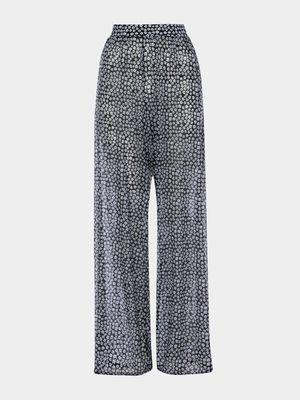 Women's Granadilla Swim Black Wide Leg Mesh Pants