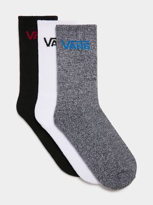 Men's Vans Crew White/Multi 3Pack Socks