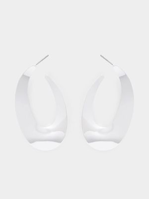 Beaten Carved Flat Hoop Earrings