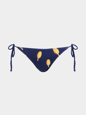 Women's Granadilla Swim Navy Lollies Strappy Bikini Bottoms