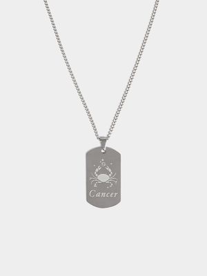 Stainless Steel Cancer Dogtag Pendant on Chain