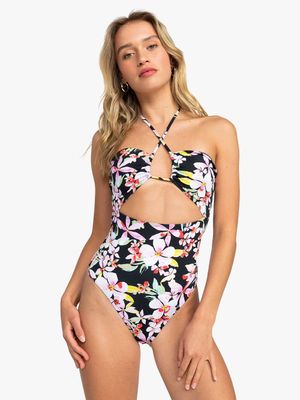 Women's Roxy Anthracite New Life Beach Classic One Piece